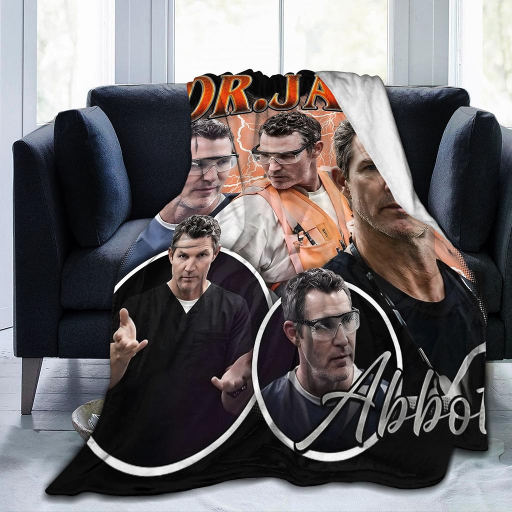 Dr. Jack Abbott The Pitt Tv Show Blanket Velvet Summer Breathable Lightweight Throw Blankets for Bedding Outdoor Bedding Throws