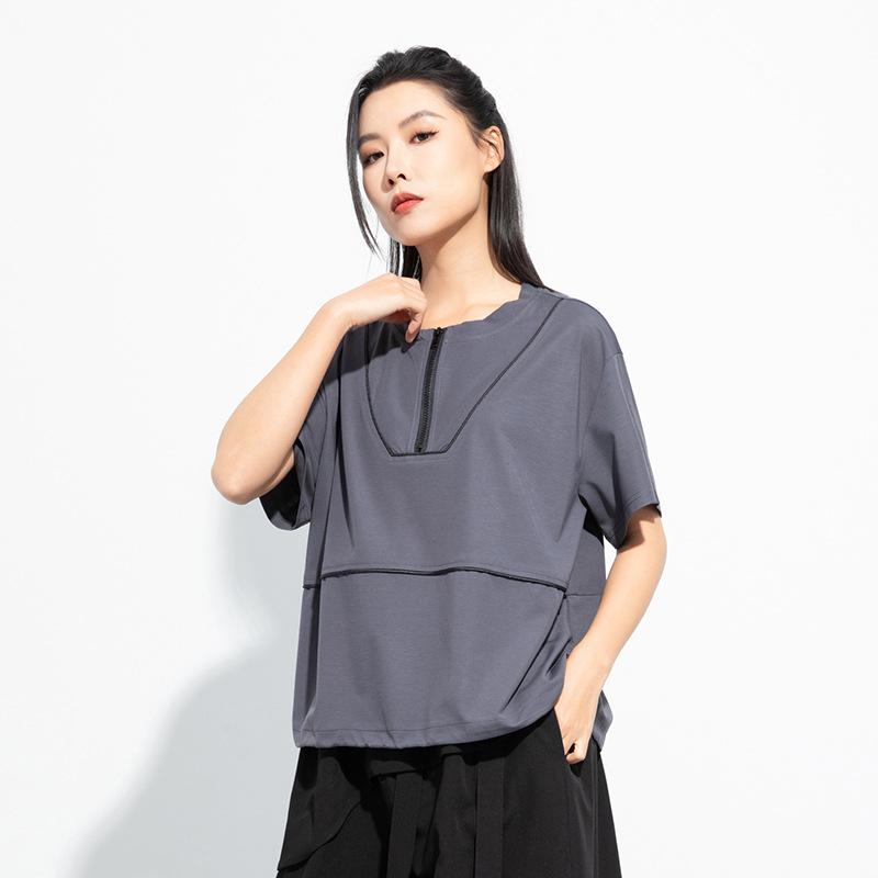 Kurzarm Plus Size Baumwolle Vintage Casual Loose Tops Damen Sommer T-Shirt