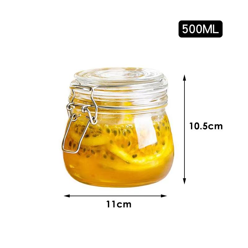 

Банка Мейсона з широким горлечком, герметичний контейнер із товстого скла з кришкою на защіпці - Банки для зберігання джему, кімчі, солінь, консервів та цукерок