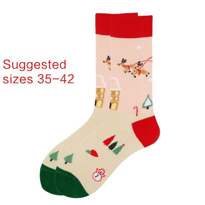 Christmas Crew Socks Funny Novelty Ankle Socks Cartoon Christmas Socks Casual Booties Socks Calf Socks for Women Men
