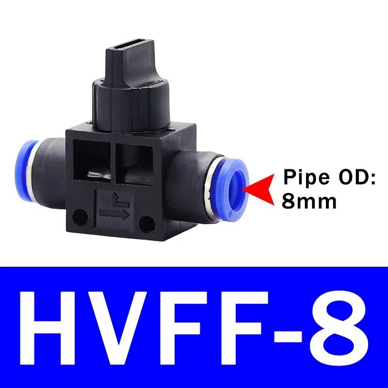 HVFF Pneumatic Fitting 2 Way Quick Push Connector Tube Hose 4mm 6mm 8mm 10mm 12mm Air Pneumatic Parts Plastic Switch Controller