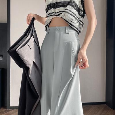 Anzughose für Damen Frühling Hohe Taille Locker Hängende Hose für Damen Lässige Weitbeinhose für Damen Frühling Lässige Hose für Damen Frühling