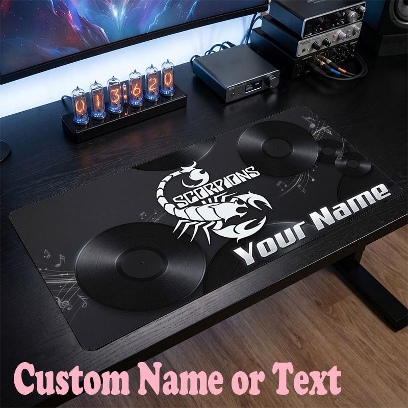 Scorpions Customized Name Text Mouse Pad, Large Desk Mouse Mat Personalized Home Office Present