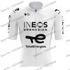 Ineos Grenadier 2025 Set Maglia da Ciclismo Uomo Abbigliamento Estivo per Ciclismo Maglia Bianca per Bici da Strada Completo Pantaloncini con Bretelle da Donna per MTB