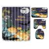 Halloween Shower Curtain Floor Mat Combination Four-Piece Set Bathroom Toilet Carpet Door Mat