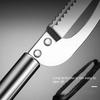 Scale Scraper 3 in 1 Stainless Steel Fish Scale Knife Sawtooth Scraping Boning Filleting Cut Dig Maw Knife Remove Scale Brush