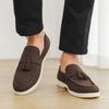 Fashion Handmade Leather Mens Loafers Fashion Design Sneakers Comfy Man Walking Flats Slip on Handmade Footwear Breathable Casual Shoes