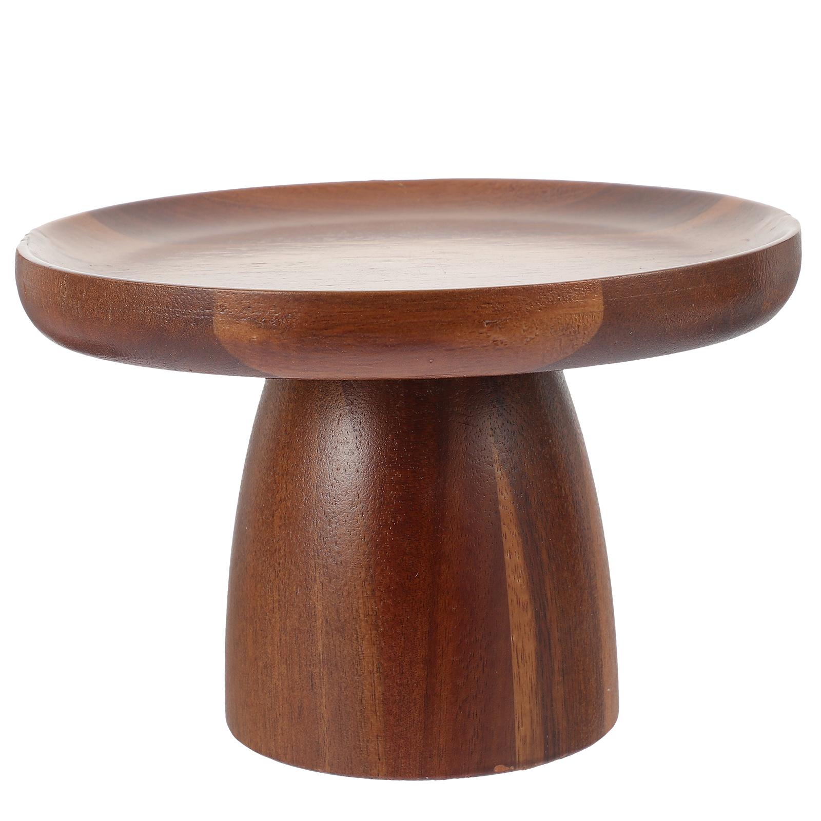 Wooden Cake Stand Party Holder Plate for Display Round Pans Desktop Tray Dessert Decorative