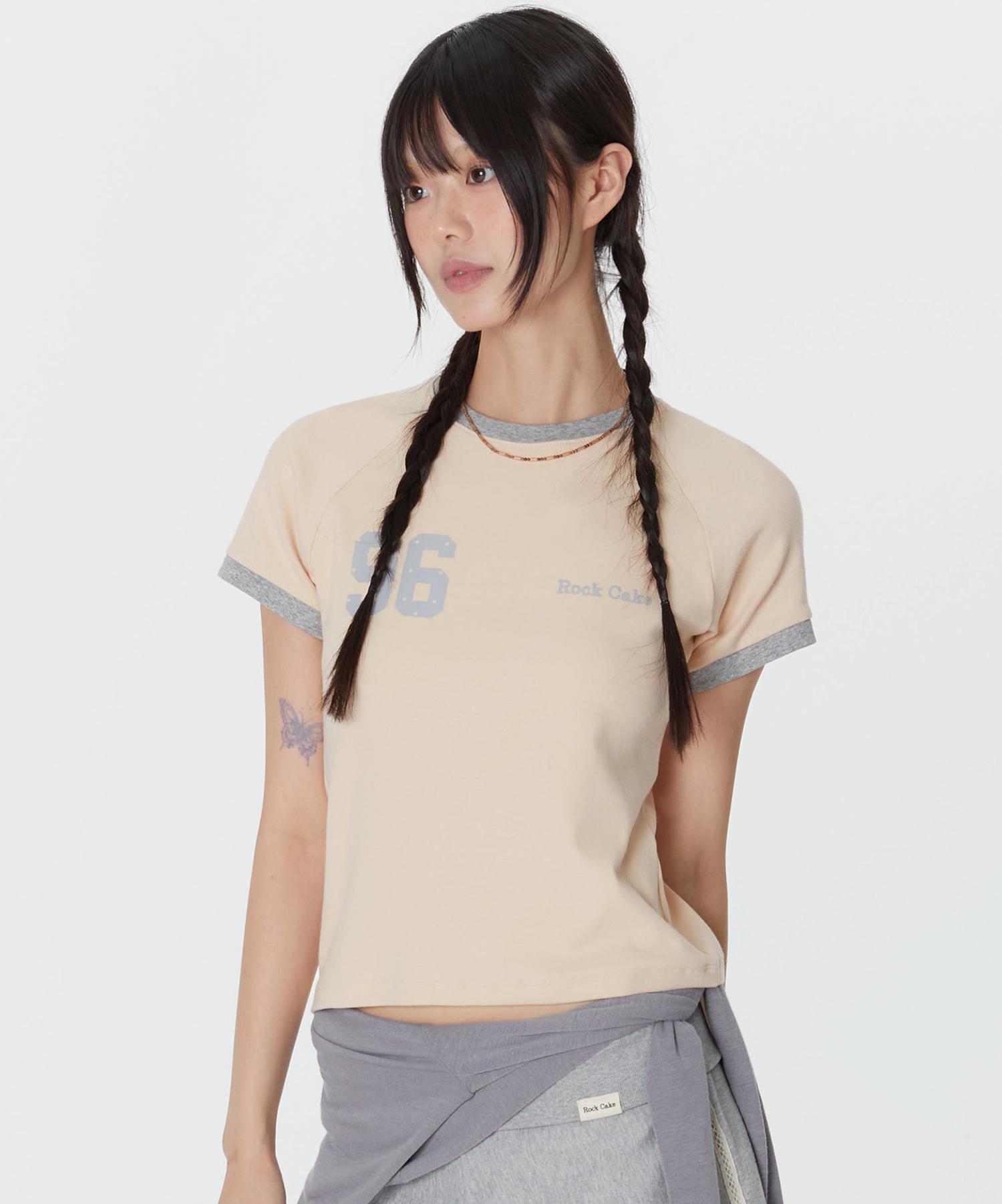 Rock Cake 96 Dot Ringer Top – Beige Beige/S