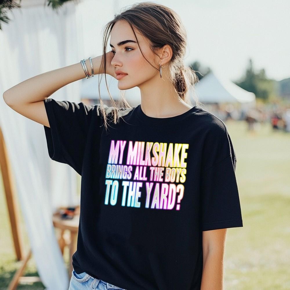 

Мой молочный коктейль привлекает парней Футболка Прикольный принт Маскарадная одежда Вечеринка выходного дня 00-е M