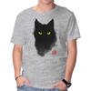 Unisex Crew Neck T-Shirt Cat Ink Graphic Short Sleeve Casual Tee