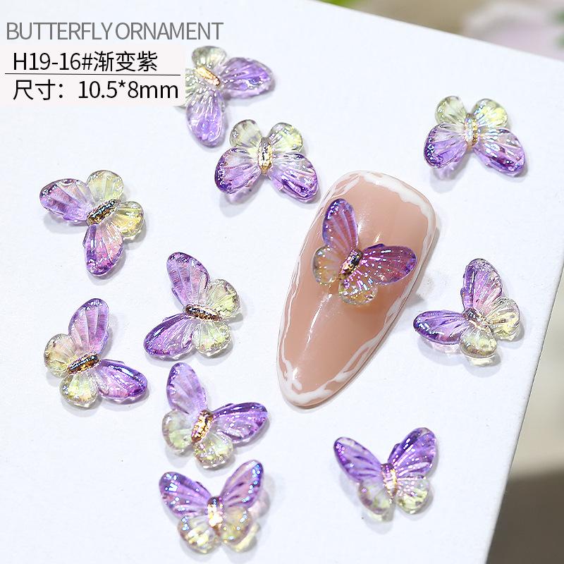 20 stuks vlinder nagelkunst accessoires - nageldecoraties met iriserende en driedimensionale vlinders gemaakt van hars voor nagelkunst.