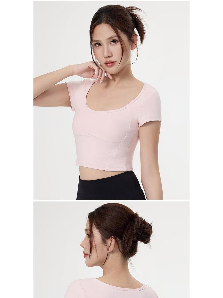Women's Short Sleeve Yoga & Fitness Quick-Dry Slimming Top