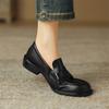 Fashion Summer Split Leather Women Shoes Round Toe Women Pumps Low Heel Loafers Shoes for Women Concise Ladies Shoes Zapatos De Mujer