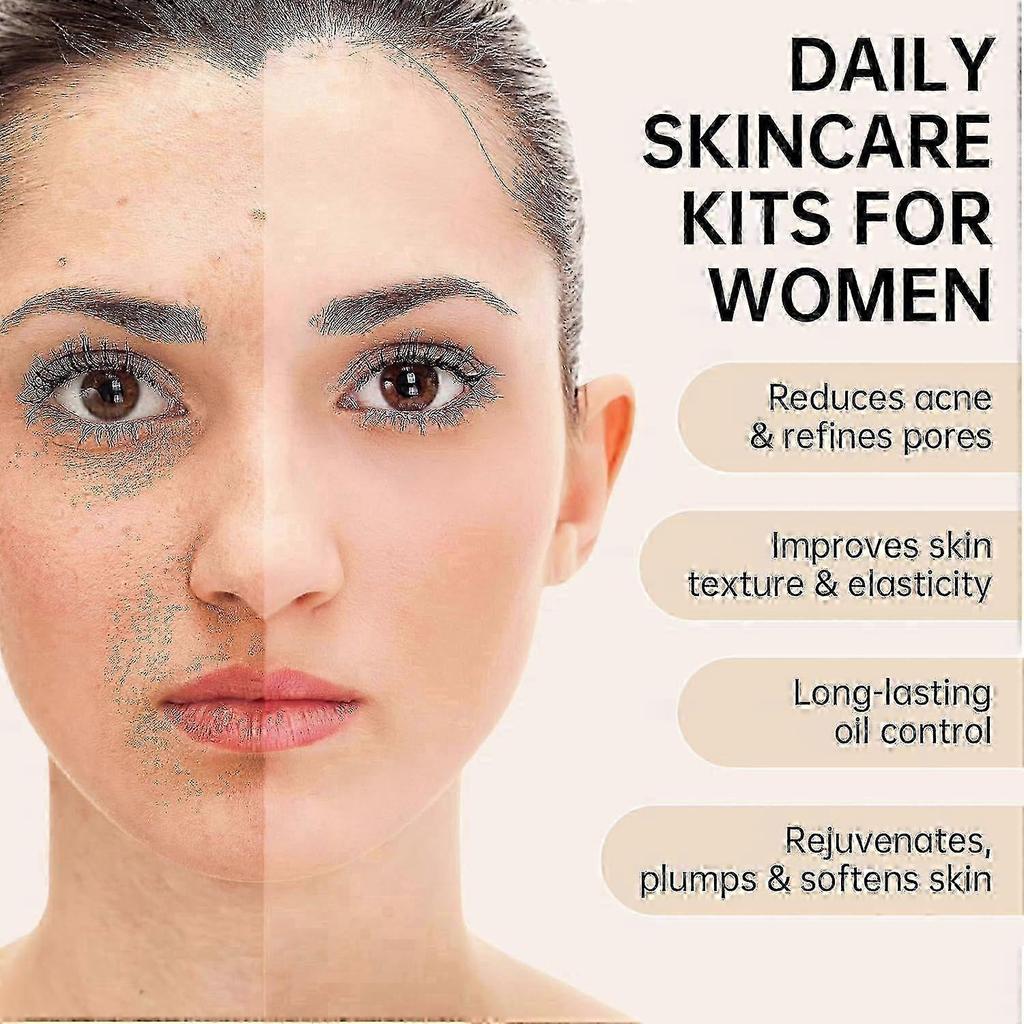 Collagen Skin Care Set, Anti Aging Skincare Set for Face, Shrink Pores, Hydrate & Firm Skin, 6 Pcs Skincare Kits with Cleanser, Toner, Lotion, Serum