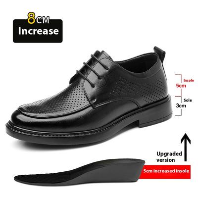 Moda Primavera/Verano Hombres 37-45 Zapatos de Vestir Planos/Elevadores de 6CM para Hombre Zapatos de Cuero Formales para Negocios Hombre Casual Británico Traje de Boda