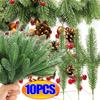 10PCS Christmas Artificial Pine Needles Branches Fake Plant Party Decoration Xmas Tree Garland Wreath Bouquet Home Accessories