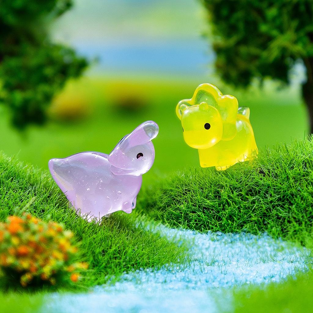 30/50 Stück Kreative Leuchtende Dinosaurierfiguren Leuchtende Mini-Harz-Dinosaurier Spielzeug für Weihnachten Feengarten Dekoration Geschenke