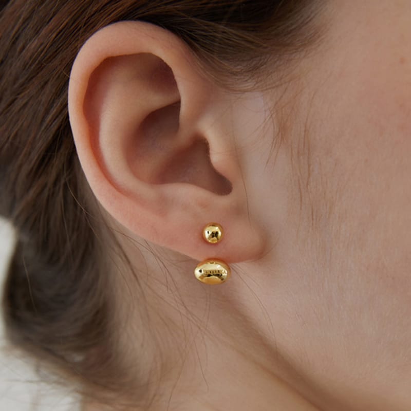 Tatiana (925 Silver) Ball and Egg Ear Jacket Earrings EC1965