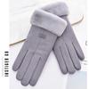 New Female Autumn Winter Non-Inverted Velvet Cashmere Full Finger Warm Lace Gloves Women Cotton Touch Screen Gloves G82