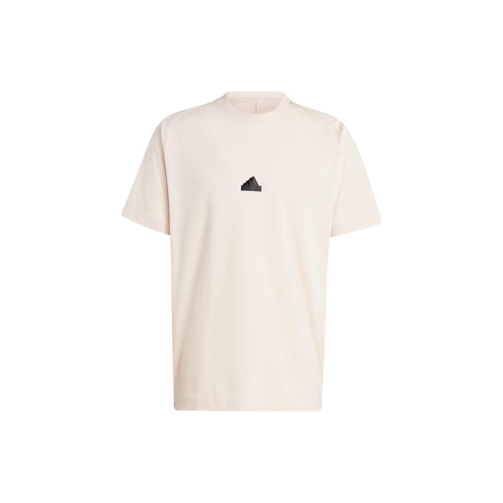 Adidas Z.N.E. T-Shirt Solid Logo Loose Round Neck Short Sleeve Men Tops Beige IR5236