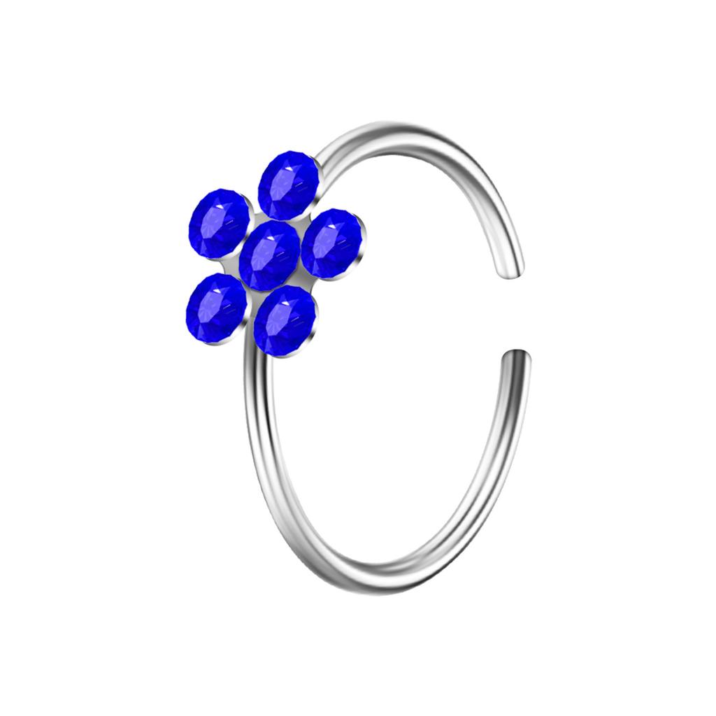 Exquisite C-shaped Diamond-set Petal Nose Ring Exotic Nose Decoration Nose Clip Human Puncture Jewelry