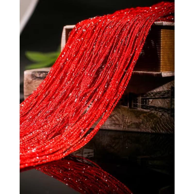100x200cm Romantic Decoration Curtains Shiny Silvery Line String Tassel Sheer Curtain for Home Living Room Bedroom,1PC