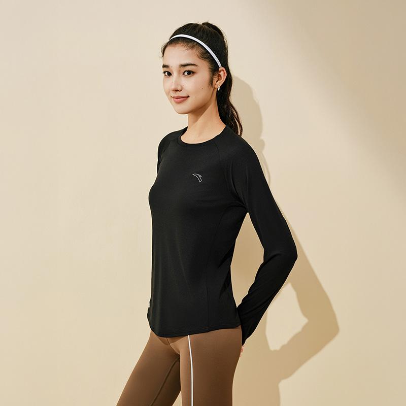 Anta Running Series Solid Color Breathable Round Neck Simple Versatile Casual Long Sleeve T-Shirt Women Tops 962615401-5