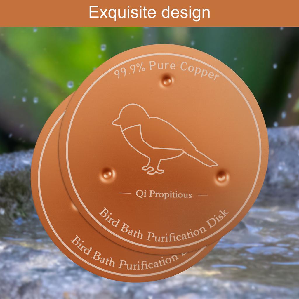 2Pcs Bird Bath Copper Disk With 3 Point Support Bird Bath Purification Plate Garden Outdoor Feeder Tray Cleaner Water Bowl