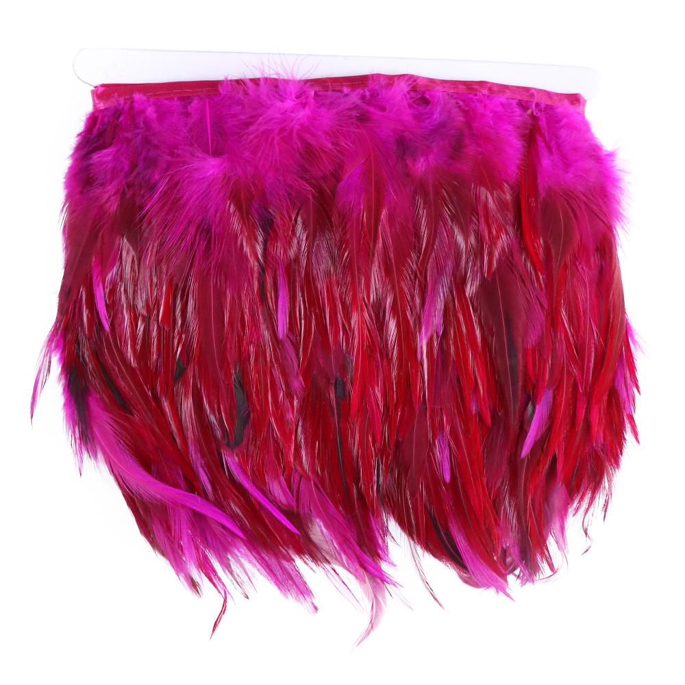 1Meter Fluffy Chicken Feather Trim 8-13cm for Wedding Clothing Dress Decoration Rooster Feather Ribbon Sewing Accessories