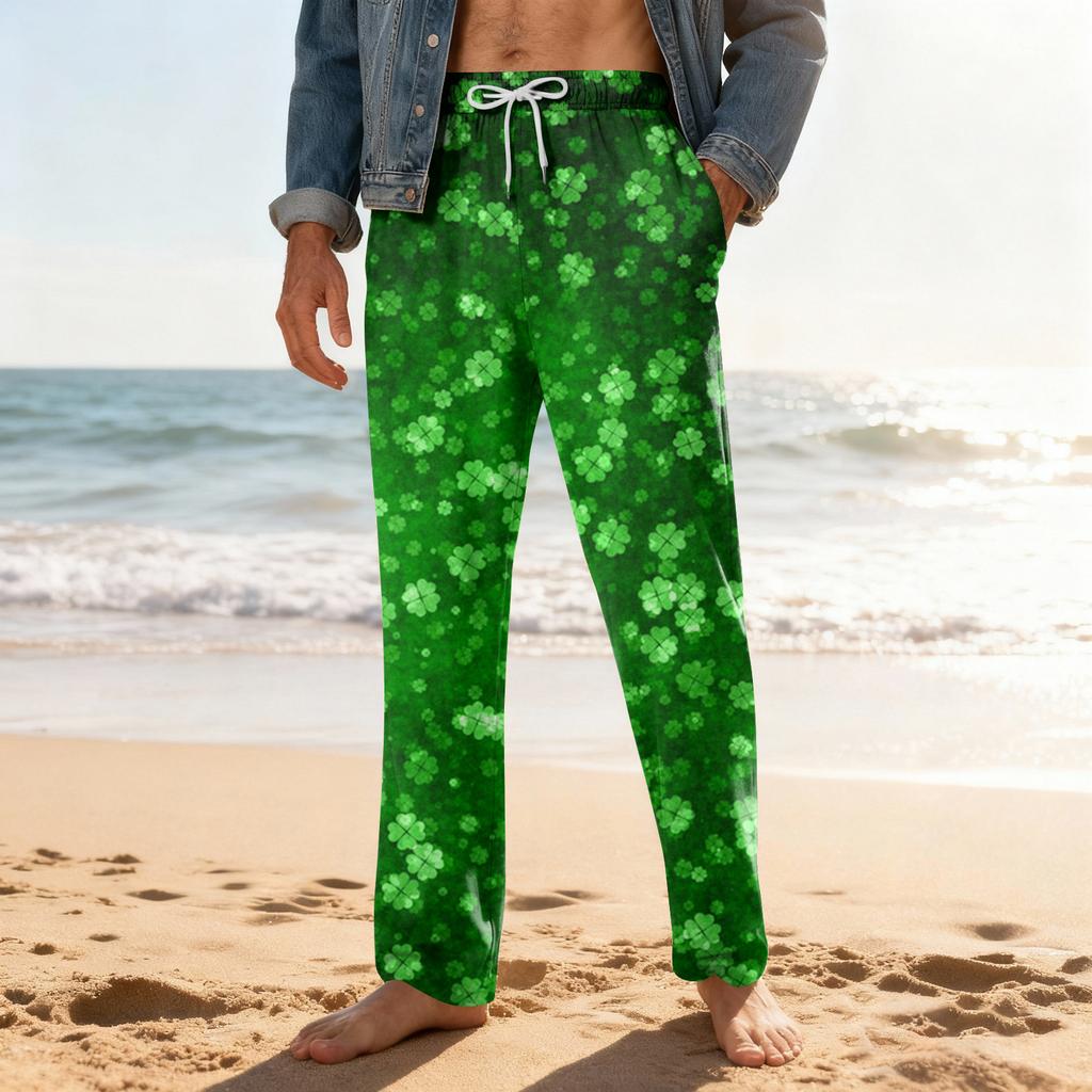 Men's Home Soft Pajama Pants Drawstring With Pockets Casual Sports Pants