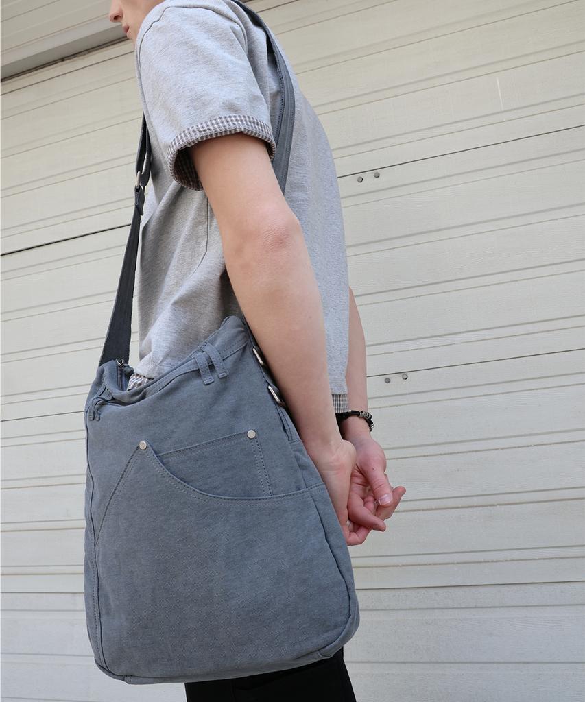 Doffjason Cotton Washed Storage Bag Grey