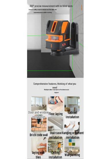 2-Line Green Infrared Laser Level with Auto-Leveling for Outdoor Use