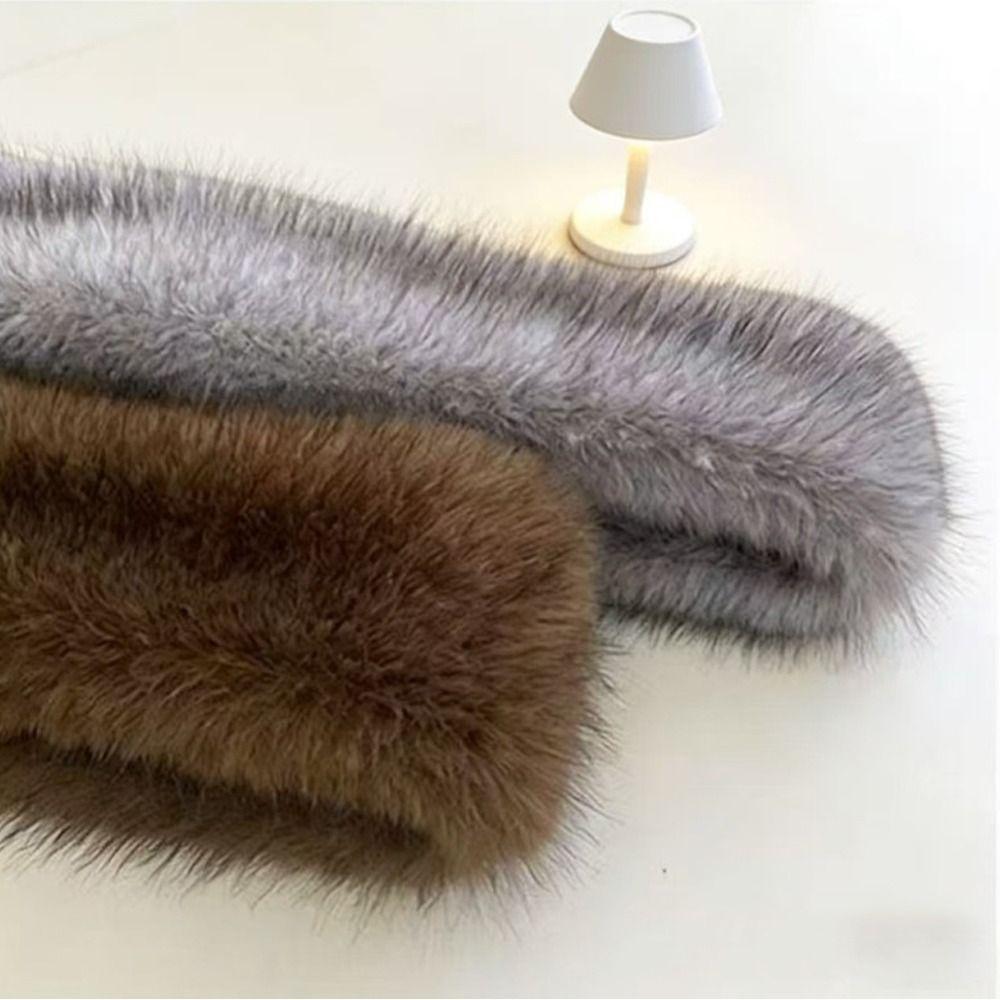 Soft Cross Scarf Plush Winter Scarf Fashion Imitation Fox Fur Scarf Outdoor