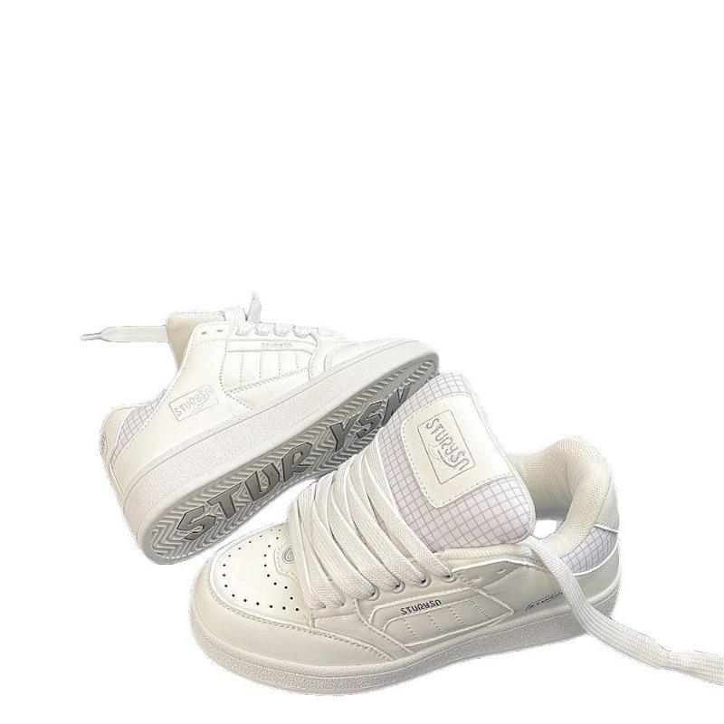 New platform white shoes versatile casual student board shoes cute dopamine