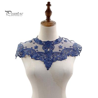 Guler fals brodat din dantelă, cu model de flori din dantelă transparentă, guler fals, accesoriu de îmbrăcăminte împodobit din dantelă