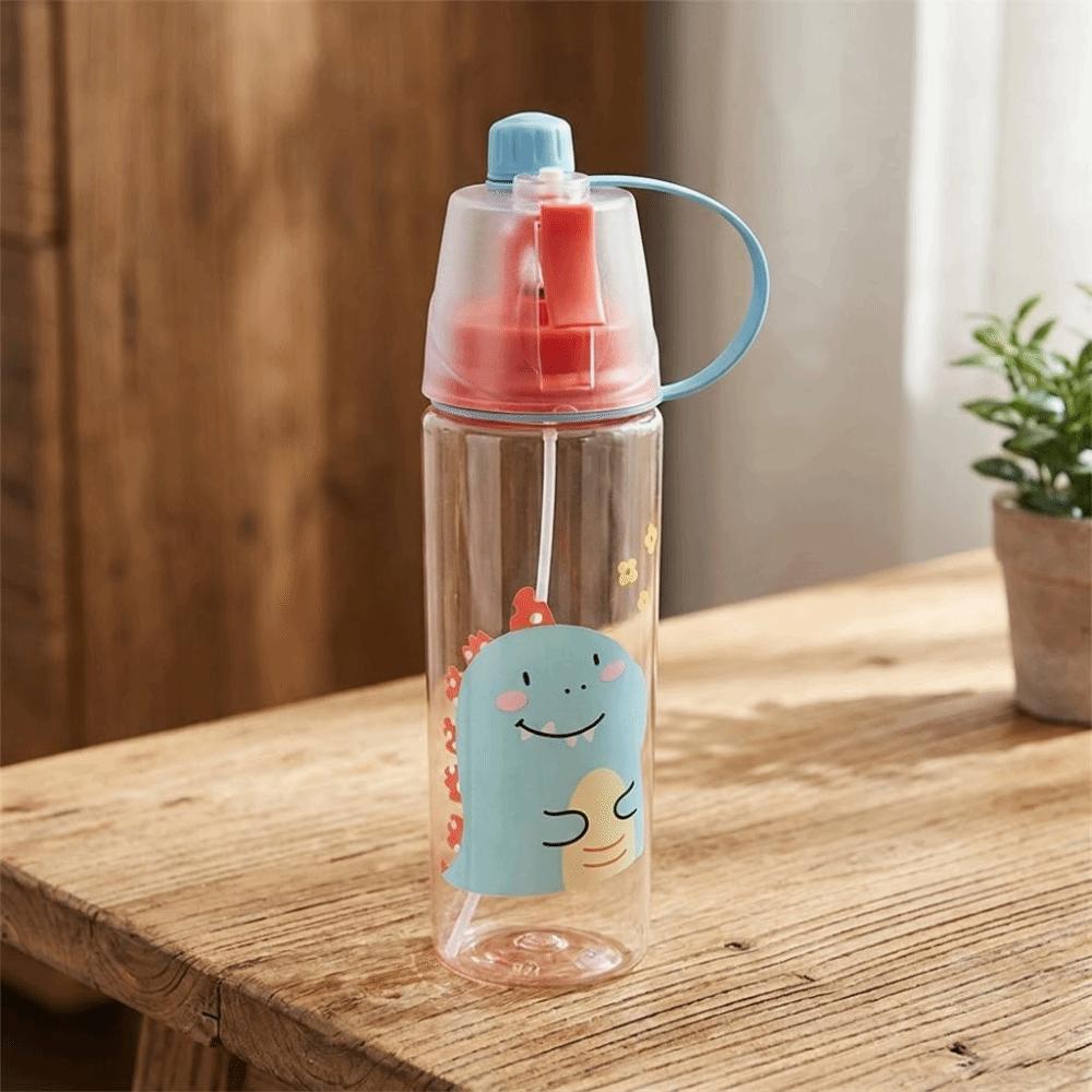 Cartoon Sports Water Cups Transparent Plastic Water Bottles Portable Fitness Drinking Cups Summer
