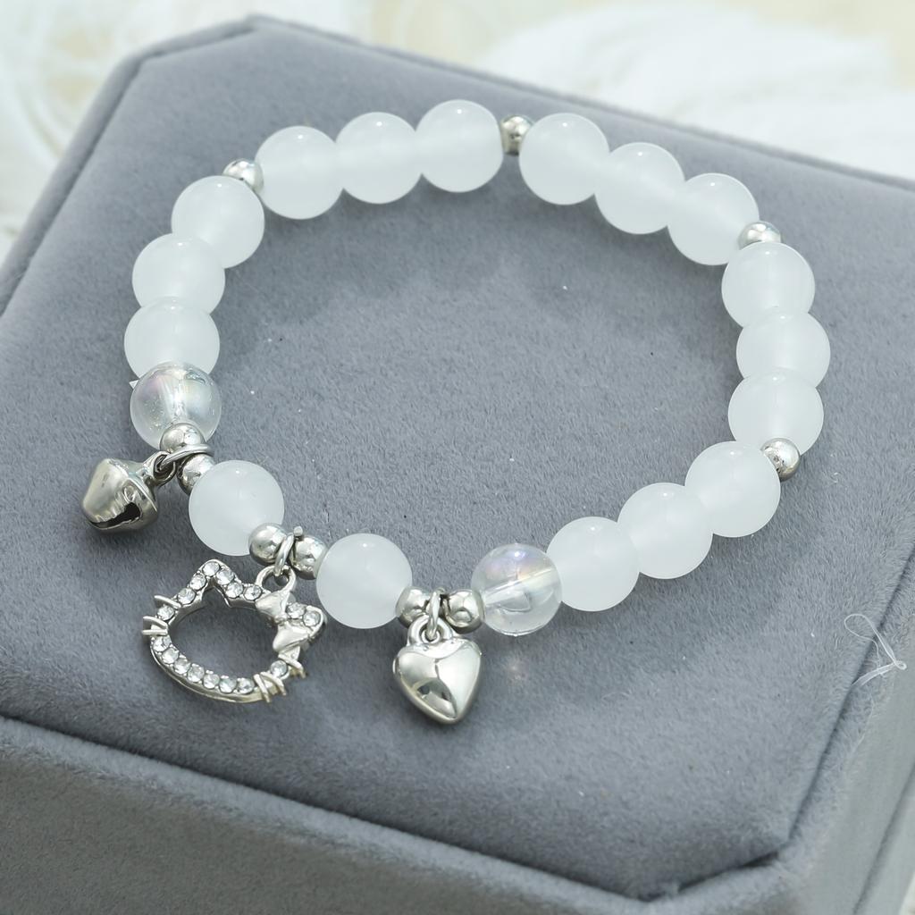 Small fresh color butterfly broken bead bracelet female ins style niche design new gray moonlight star and moon crystal jewelry