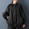 DIMANAF Plus Size Autumn Winter Women Coat Long Sleeve Jackets Casual Loose Outerwear Black Zipper Trench Coat