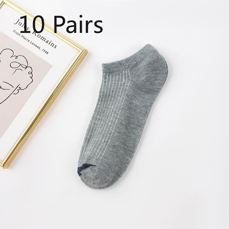 

10 Pairs of Women Spring and Autumn Shallow Mouth Invisible Perspirant Breathable Boat Socks 10 Pairs