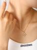 Fashion Temperament Light Luxury Stainless Steel 18K Gold-Plated Mother-Of-Zircon Four-Leaf Clover Pendant Necklace For Women