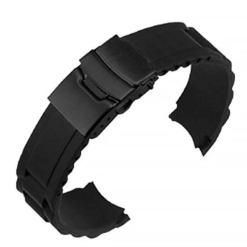 

Curved End Watchband for Seiko Waterproof Silicone Wristband for Rolex Rubber Bracelet Universal Replacement Straps Accessories 24mm