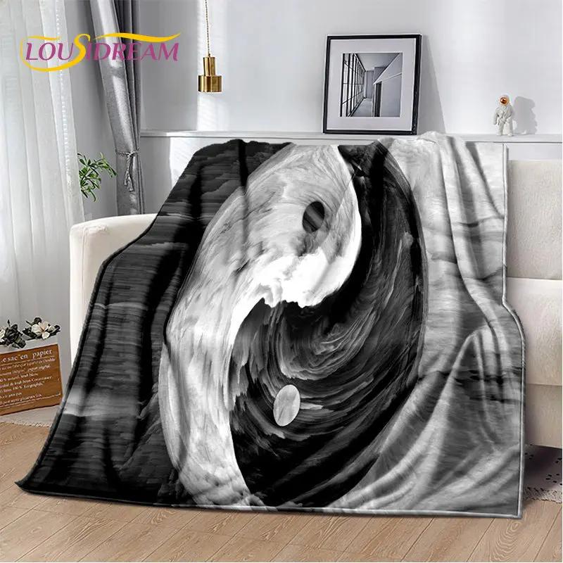 

3D Chinese Tai Chi Bagua Yin Yang Soft Plush Blanket,Flannel Blanket Throw Blanket for Living Room Bedroom Bed Sofa Picnic Cover 75x90cm