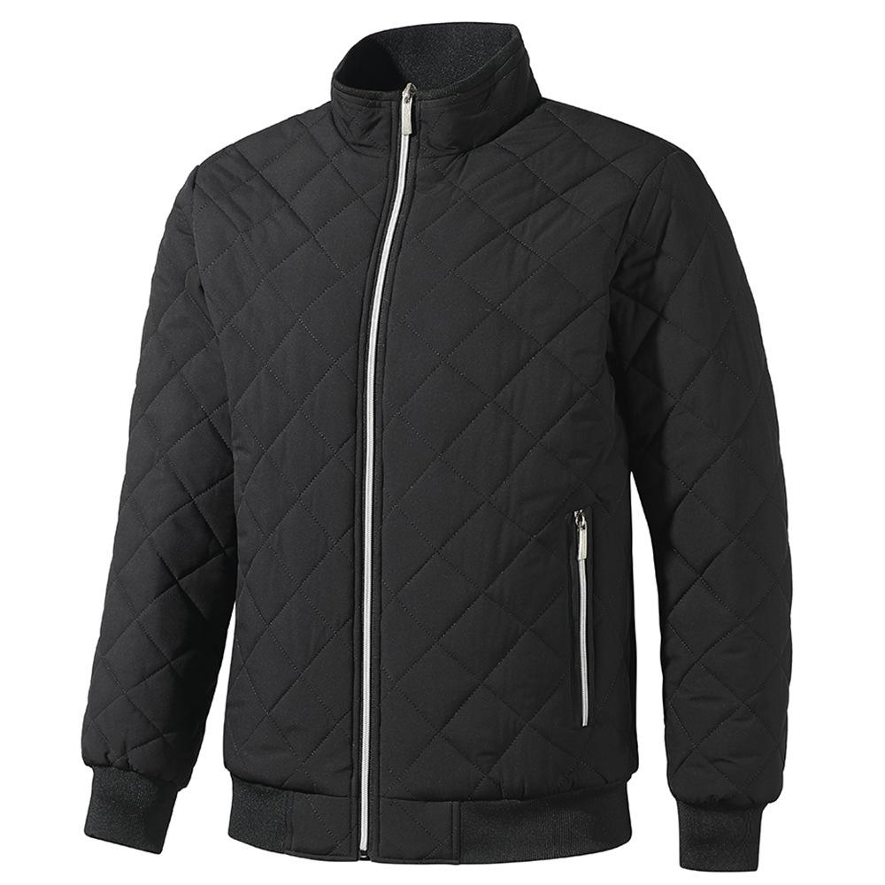 

Мужское хлопковое пальто плюс бархатная утолщенная хлопковая куртка куртка ромбовидная клетка хлопковое пальто стойка воротник короткий осенне-зимний стиль 5XL