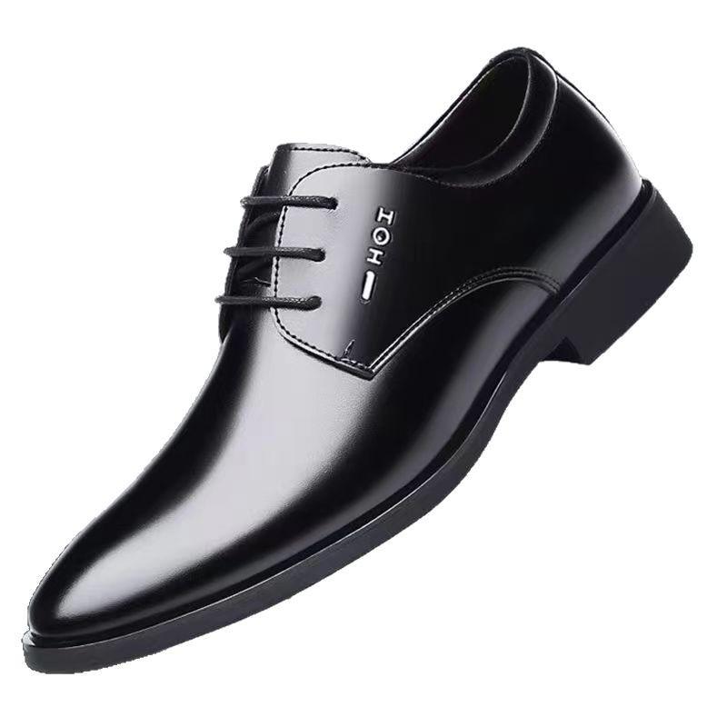 New Versatile Black Business Dress Leather Shoes Men's Lace-up Shoes Wedding Fashion Men's Shoes