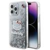 Husă pentru iPhone 15 Pro Max Hello Kitty Glitter Lichid Argintiu