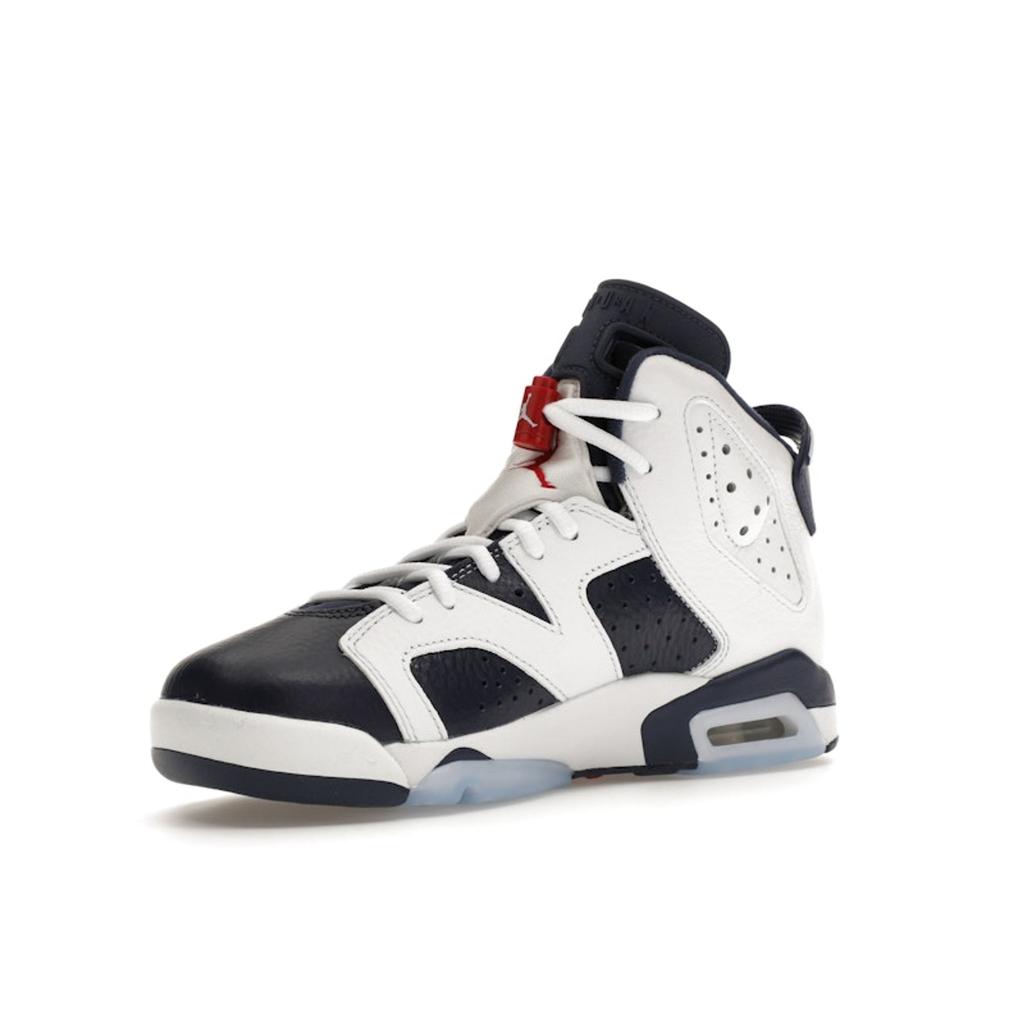 Air Jordan 6 Retro GS Olympic 2024 Παιδικά Αθλητικά Παπούτσια Λευκό Varsity-Red Midnight-Navy 384665-164
