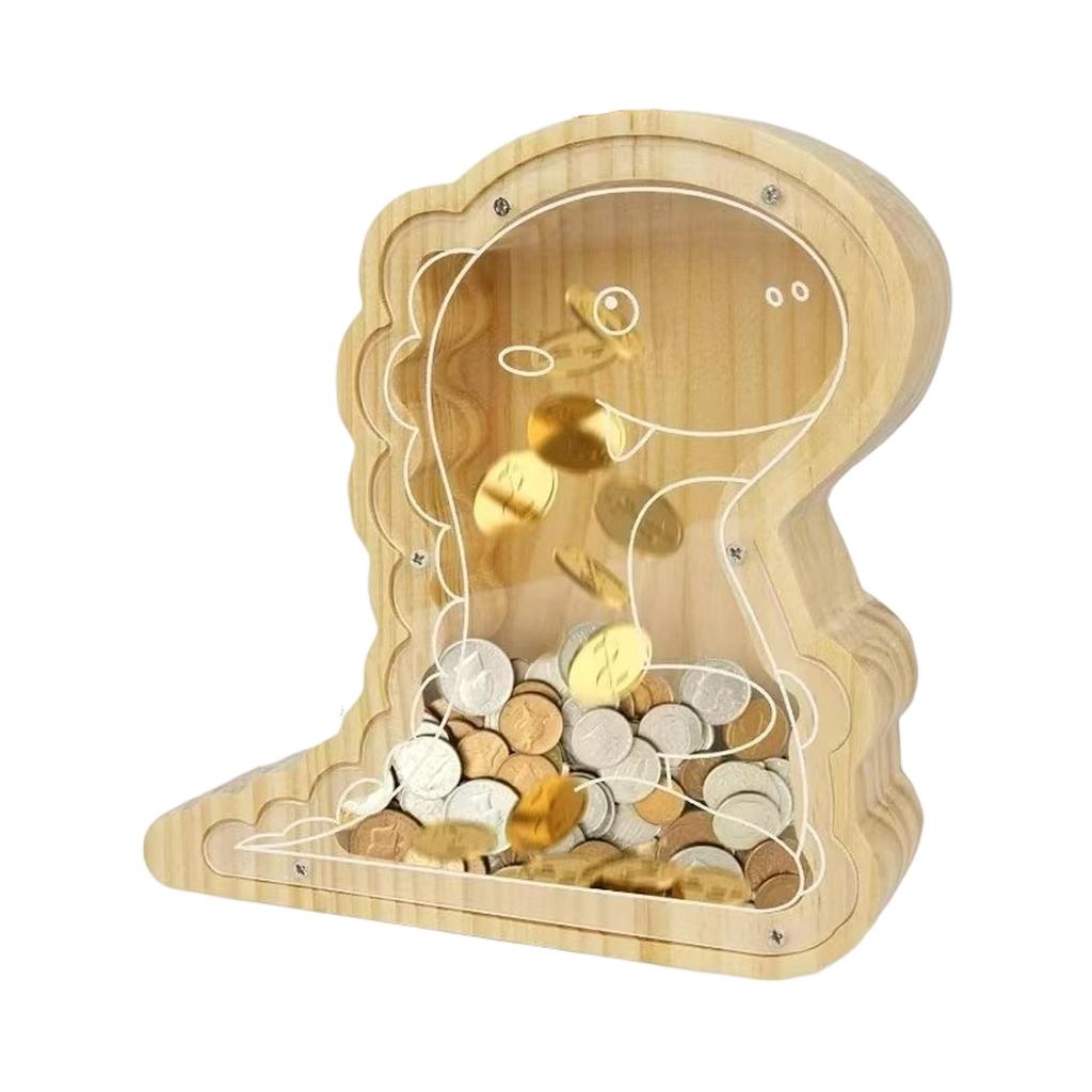 Wooden Coin Box Ideal Birthday Gift for Boys and Girls to Start Their Saving Journey Kids' Personalizing Gift