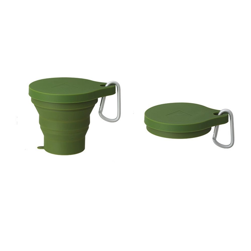 

Outdoor Travel Camping With Lid Teacup Folding Cup Drinking Mug Coffee Mugs Retractable Cup Outdoor green