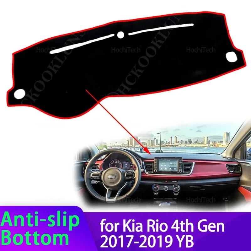 For Kia Rio 4th Gen 2017 2018 2019 YB Car Dashboard Cover Avoid Light Pad Instrument Panel Mat Case Carpets